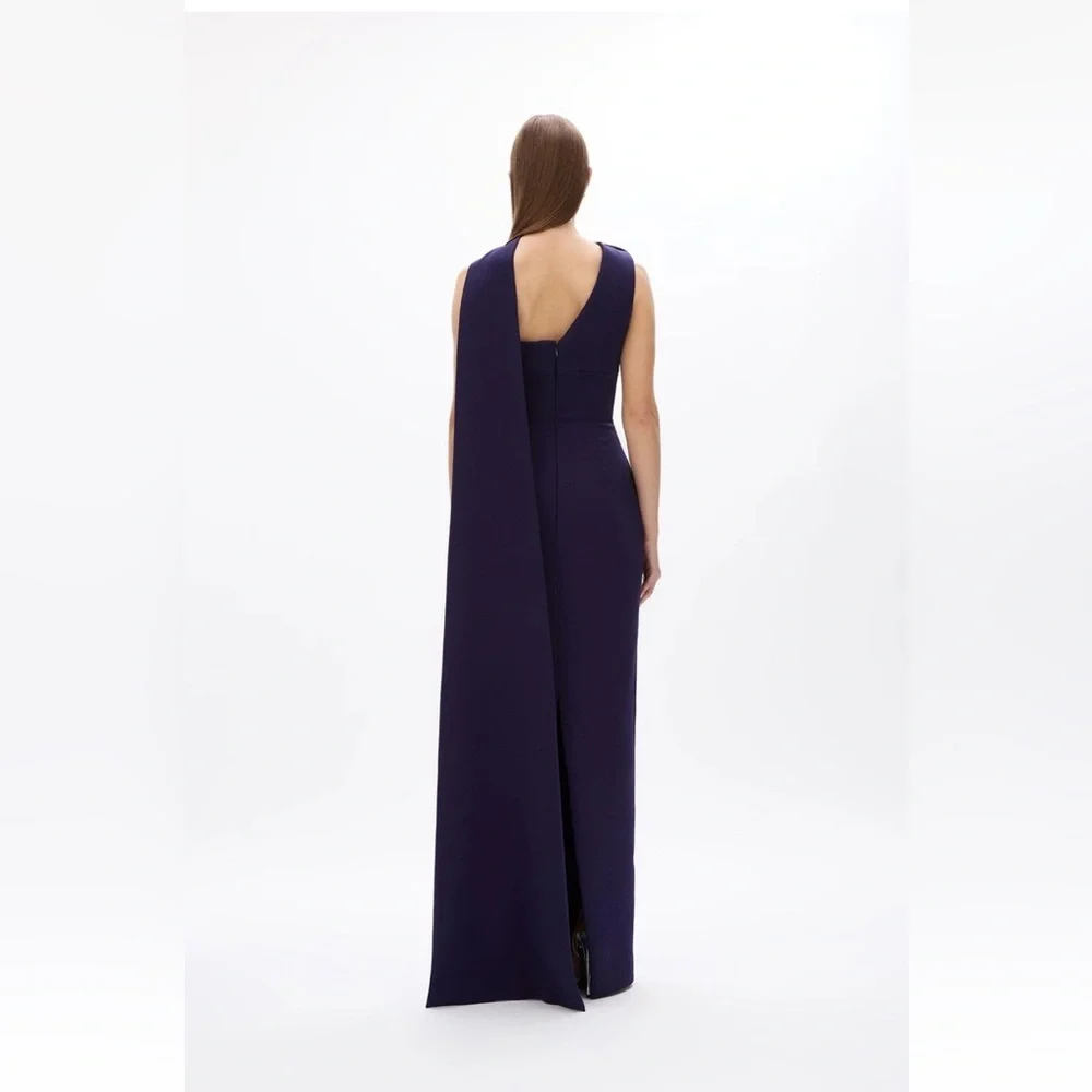 NWOT $1200 MRPs Rachel Gilbert Clara dress in dark indigo size 8 - Picture 7 of 17
